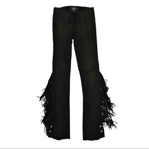 Ralph Lauren RRL Goat Suede Fringed Lace-Up Pants